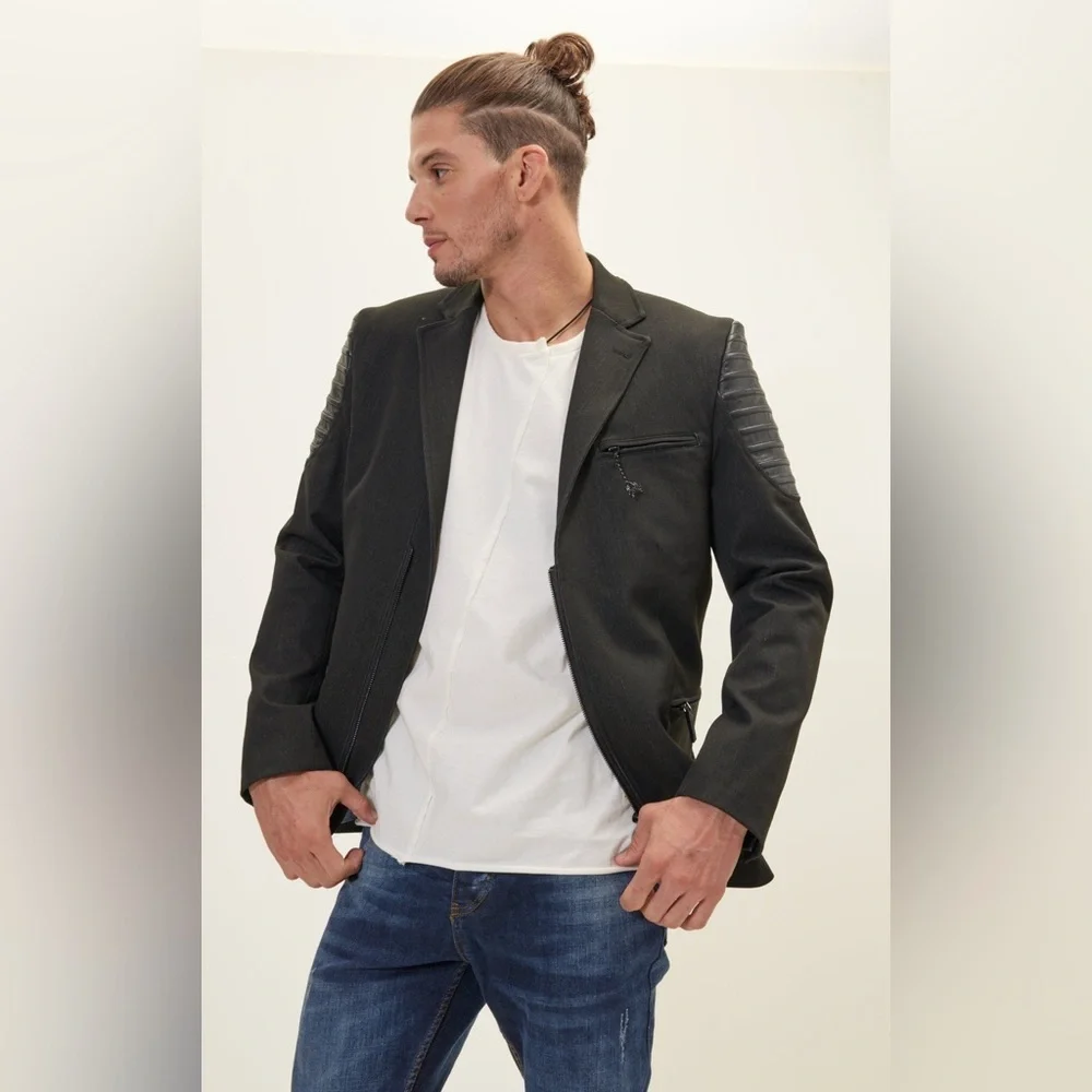 🔥 🆕 RNT 23 RON TOMSON Modern Shoulder Moto Cross Shoulder Sports Coat - Black M